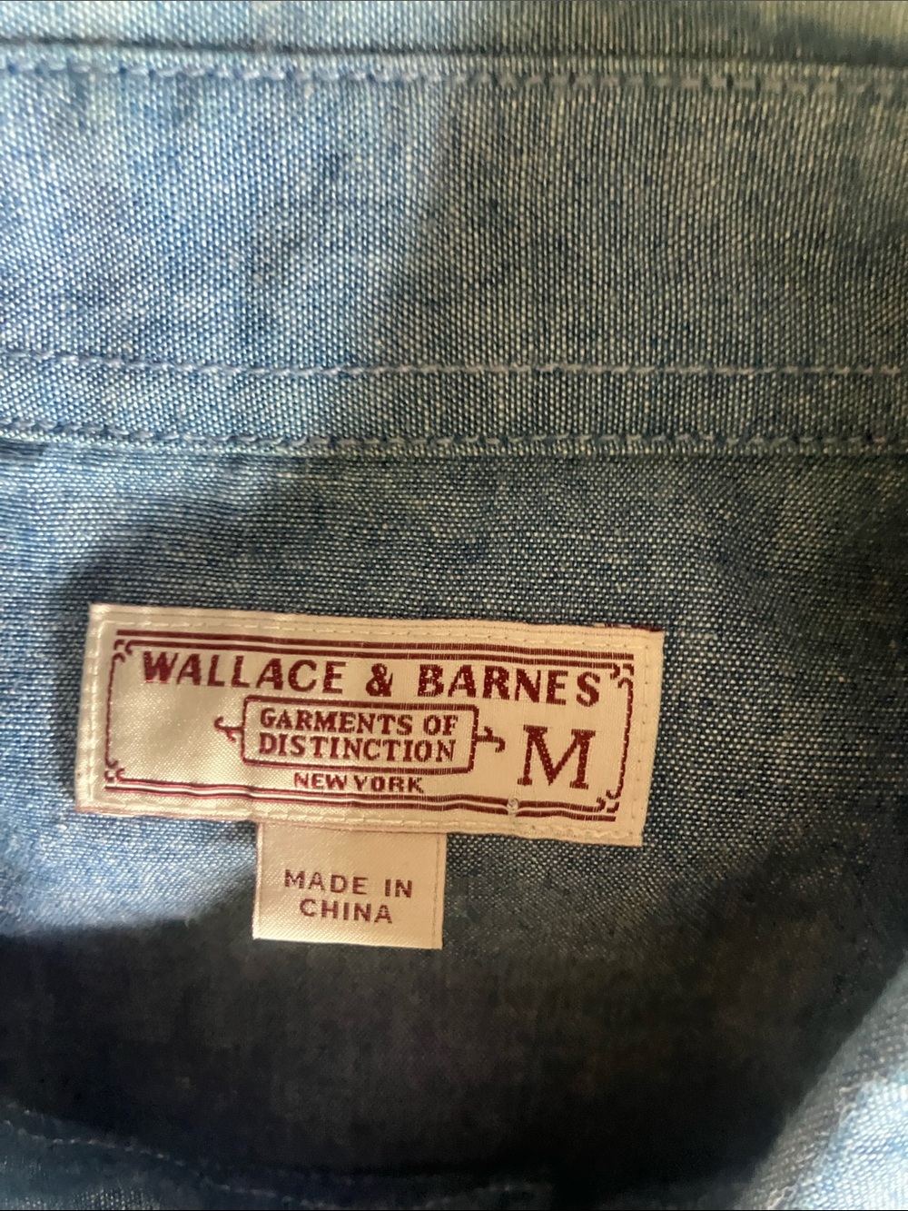 J.CREW Wallace & Barnes Chambray Denim Diamond Pearl Snap Western Shirt Medium - Picture 6 of 9